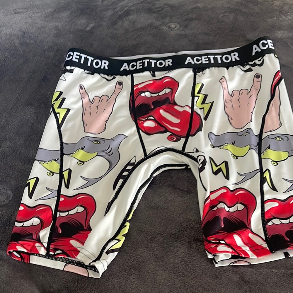 Men's Graphic Shorts - Red and Black